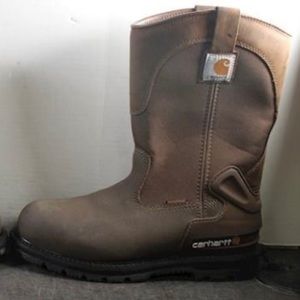 🛠️ Carhartt Men's Leather/Canvas Safety Toe Work Boots Size 10 CMP1270